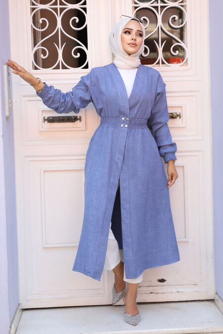 İndigo Blue Modest Coat 672IM